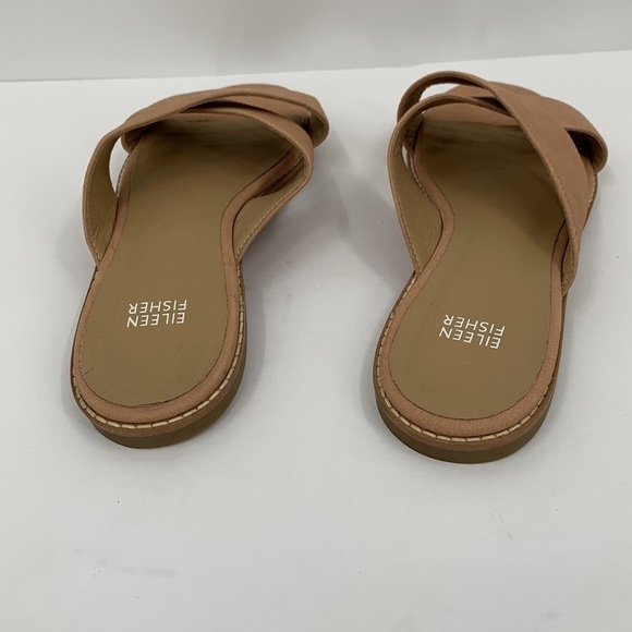 Eileen fisher cape crossover slide sandal shoe tan flat mule women new 9.5 - Picture 5 of 7